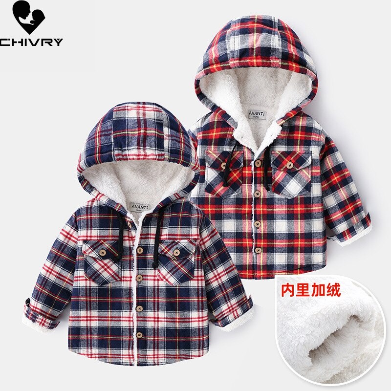 Nuovo 2020 ragazzi ispessimento invernale giacche calde stampa scozzese cappotto con cappuccio bambini bambini giacca a vento giacca soprabito Casual abbigliamento esterno
