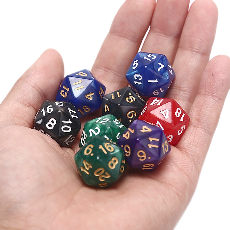 1PC Duurzaam Pearlized D20 Dobbelstenen Acryl 20 Zijdige Dobbelstenen voor Board Game