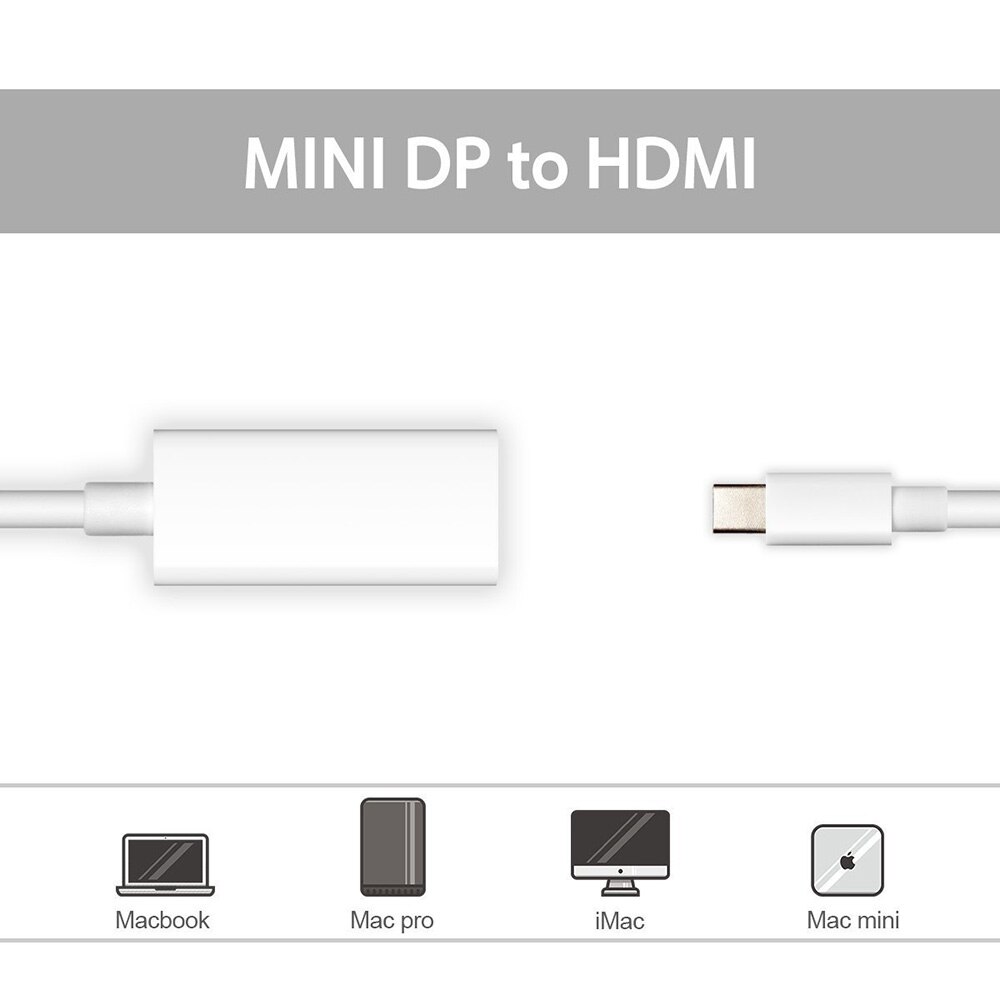 Thunderbolt Mini DisplayPort Display Port DP to HDMI Adapter Cable For Apple Mac Macbook Pro Air