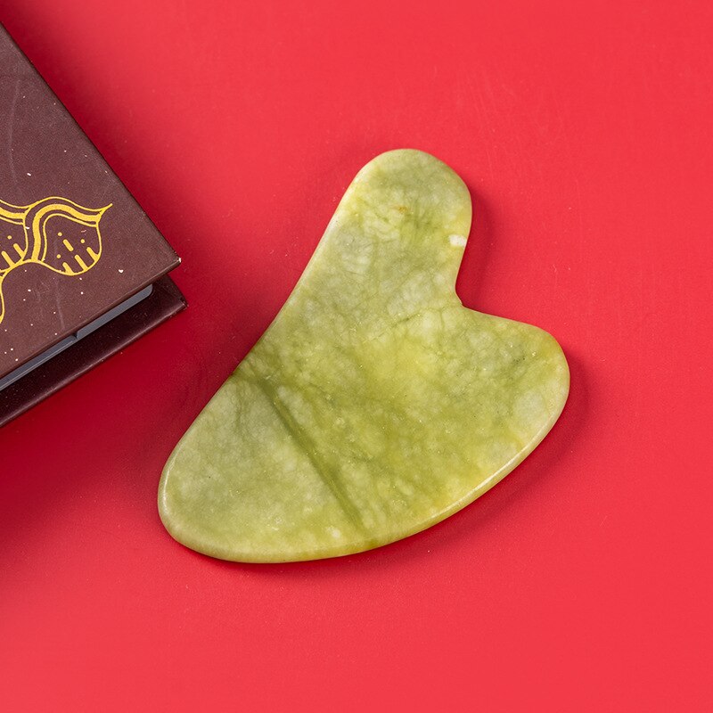 Natuurlijke Jade Gua Sha Schraper Board Massage Rozenkwarts Jade Guasha Steen Voor Gezicht Hals Skin Lifting Rimpel Remover Schoonheid zorg: Light Green