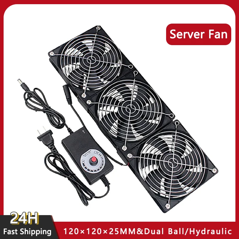Ventilador de refrigeración de 120mm y 3000RPM con controlador, 12cm, 12V, 220V, máquina Btc, chasis, estación de trabajo, gabinete, radiador, ventilador de servidor