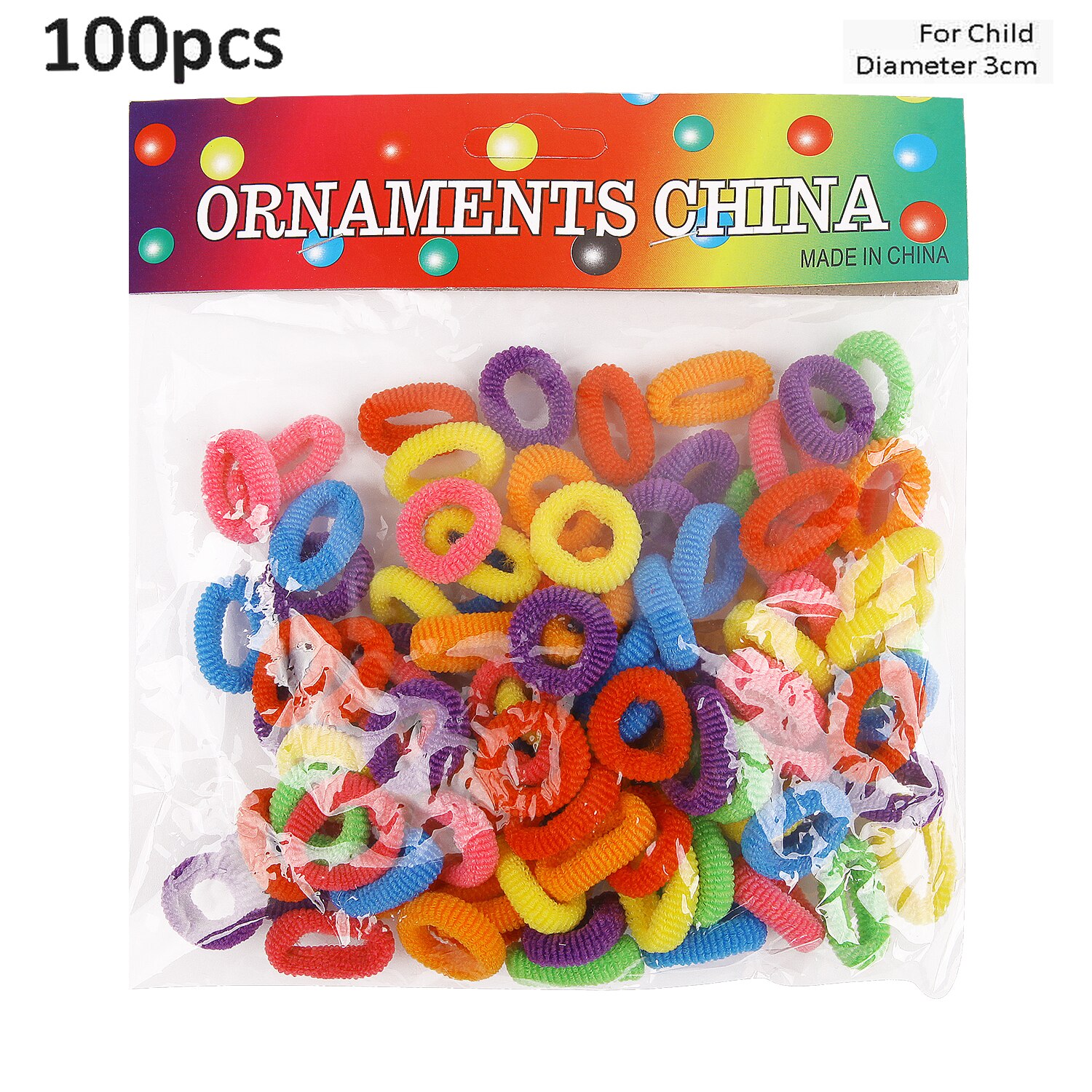 Bande de caoutchouc élastique pour cheveux, chouchous pour queue de cheval, couleur bonbon, 100 pièces/sac: Color 1