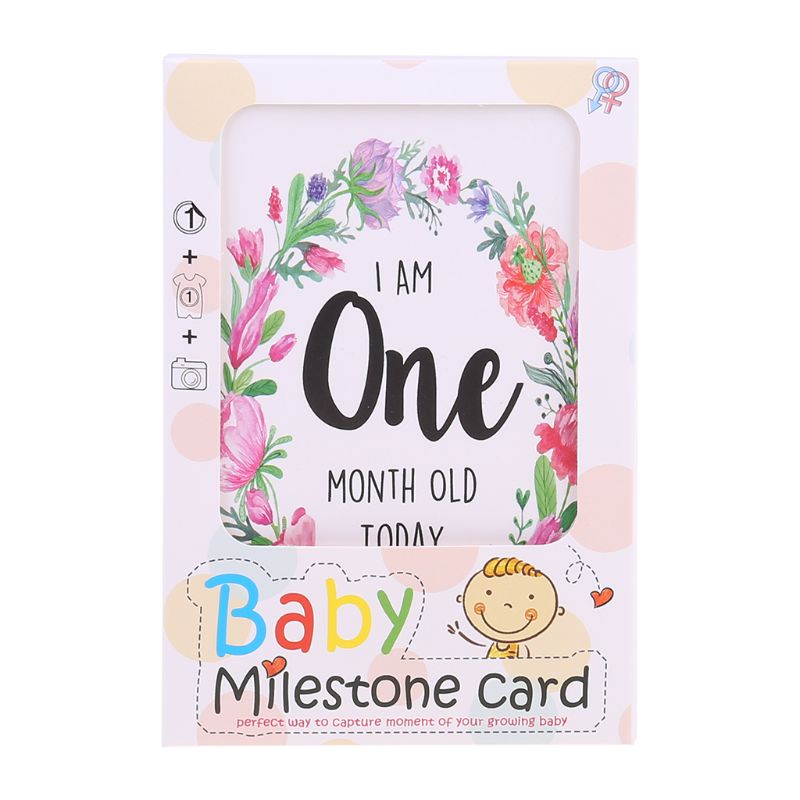1-12 måneder baby milepæl fotokort øjeblik fotokort aldersmarkører & unikke første baby shower sæt