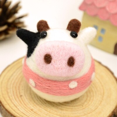 1Pcs Cute Animal Pets Needle Wool Felt kits Handmade Toy Doll Wool Felt Poked Kitting Non-Finished DIY Wool Felting Package: No.12