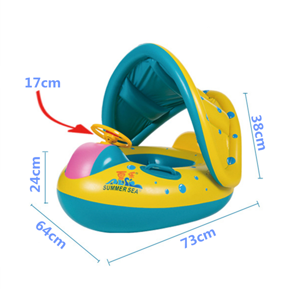 1pcs Veiligheid Baby Baby Zwemmen Float Opblaasbare Verstelbare Zonnescherm Seat Boot Ring Zwemmen Zwembad Opblaasbare Ring HWC