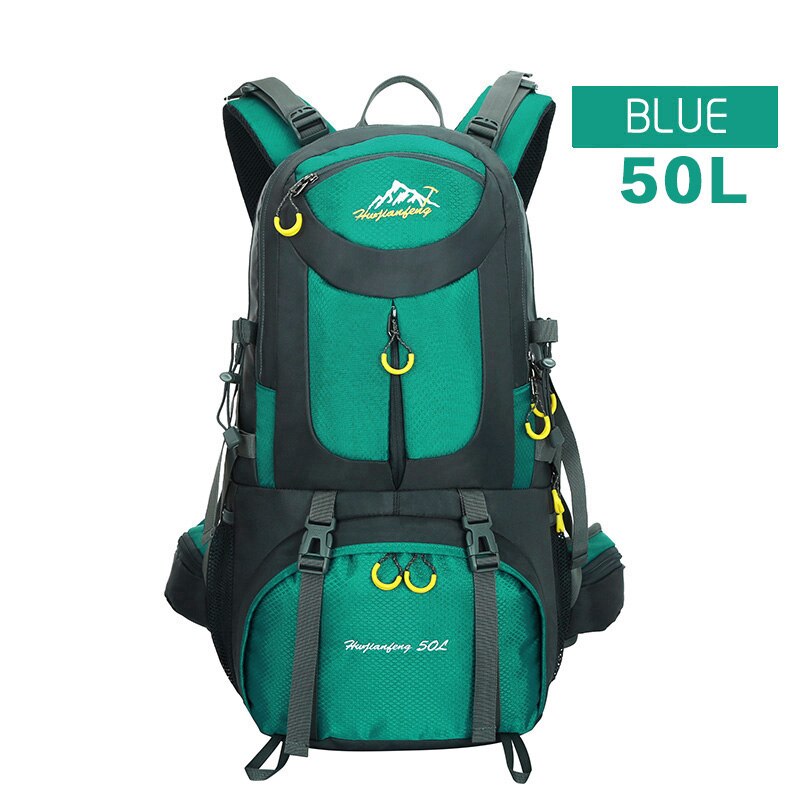 40l \ 50l \ 60 l utendørs turbag stor kapasitet klatreposer jakt bag reise camping tur ryggsekk sports ryggsekk: Blå 50l