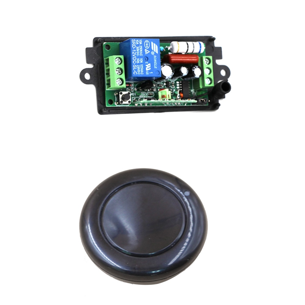 Relais RF sans fil 220 V 110V 1ch 10a, télécommande, interrupteur de lumière récepteur + transmetteur noir 315/433Mhz