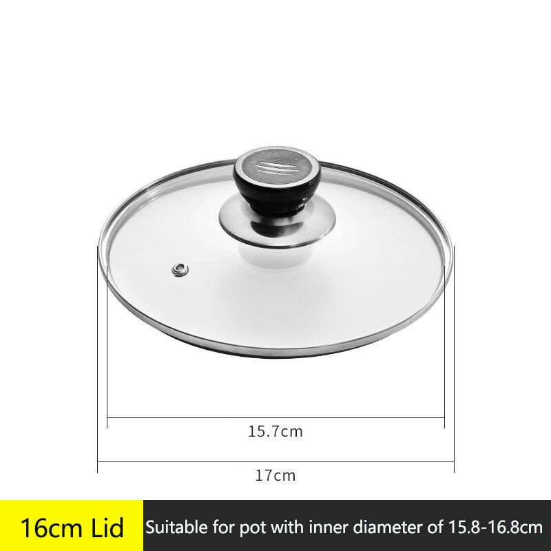 Pentola in vetro da 400ml/600ml con manico in legno cottura riscaldamento zuppa di latte pentola per cereali famiglia fuoco aperto pentole da cucina: 16cm Lid