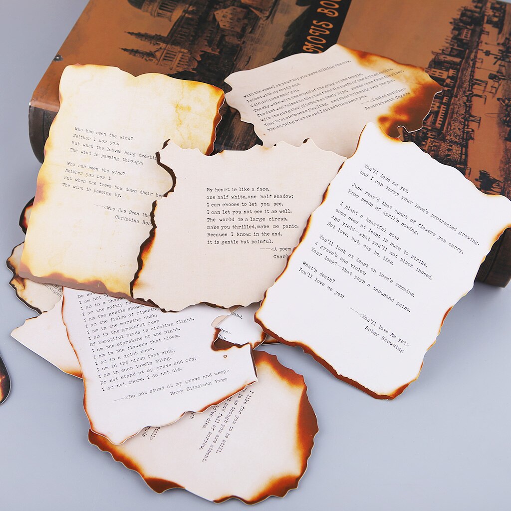30 Sheets Lovely Burnt Postcard Letter Birthday Card Wish Message Poster Cards