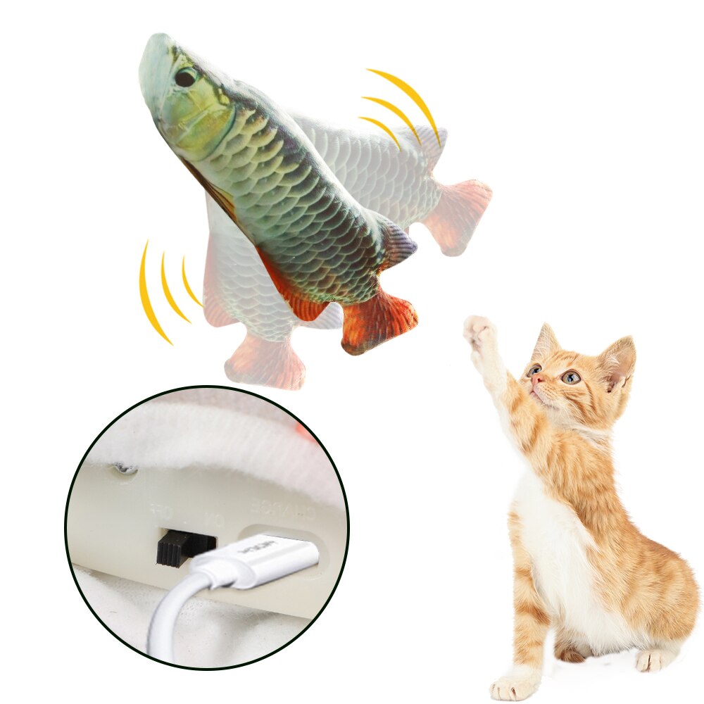 Pet Soft Electronic Fish Shape Cat Toy Electric USB Charging Simulation Fish Toys Funny Cat Chewing Playing Supplies Dropshiping: 3