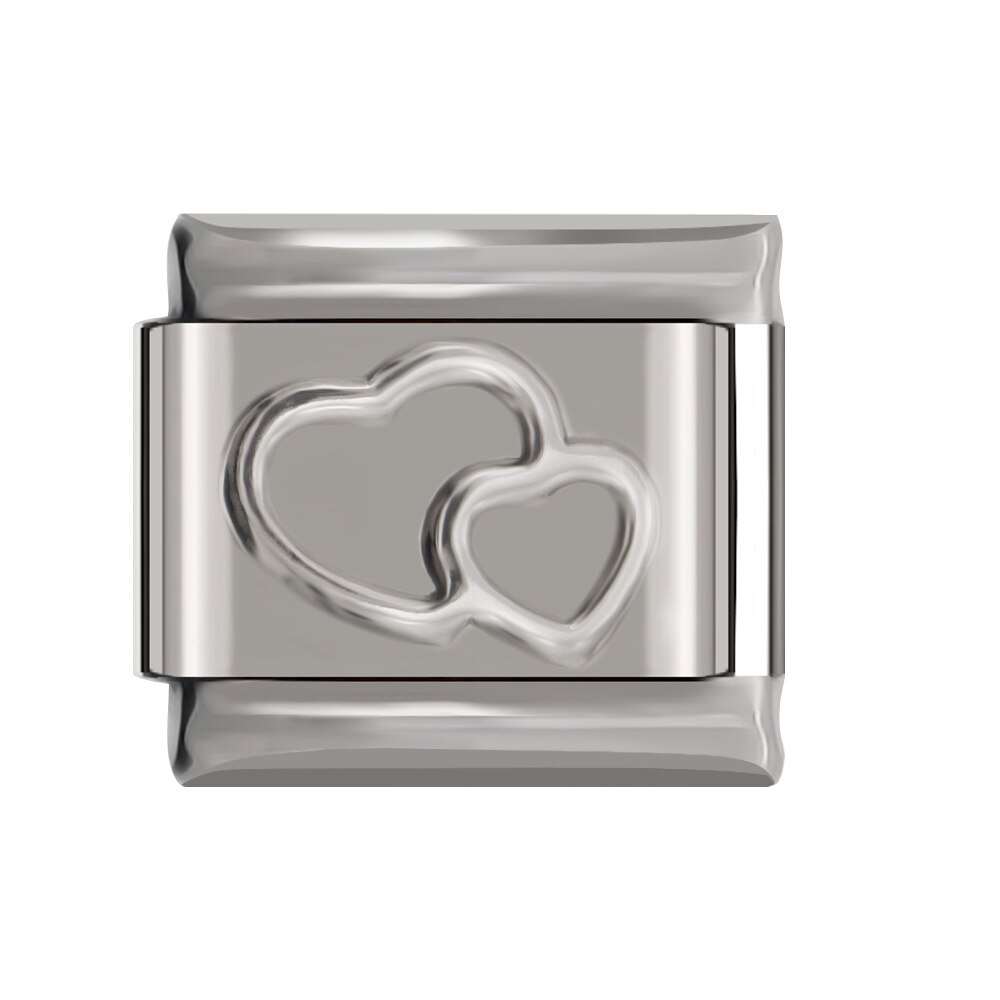 Fyour Original Romantic Love Heart Charm Links Fit 9mm Bracelet Stainless Steel Diy Making DJTop14: A4