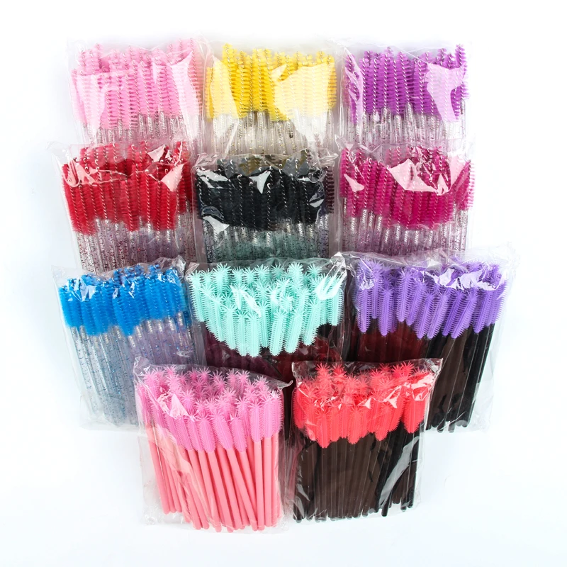 5/25/50pcs Mascara Wands Applicator Cosmetics Eyelash Brush Comb Crystal Eyelash Brushes Makeup Beauty Eye Brush