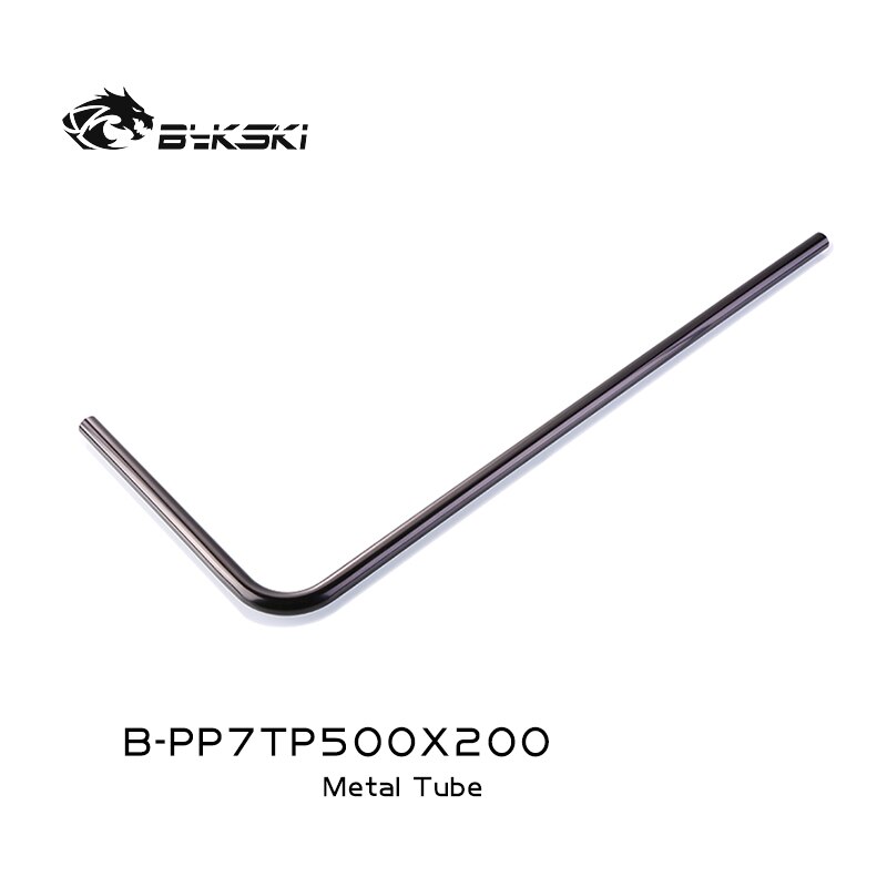 Bykski-tubería de agua de Metal, 12x14mm, precurvada, colorida, rígida, de cobre, 200x500mm, tubo duro de refrigeración por agua, B-PP7TP500X200: Black