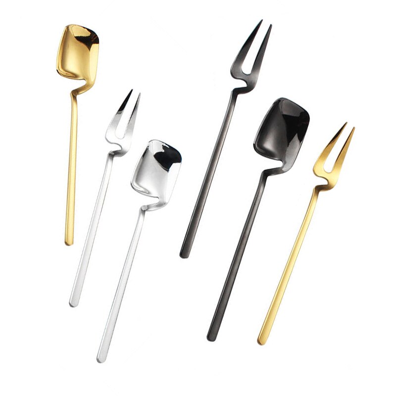 Luxury Stainless Steel Gold Cake Dessert Forks Lovely Mini Fork Used For Cake in Party Snail Fork Restaurant Fruit Fork