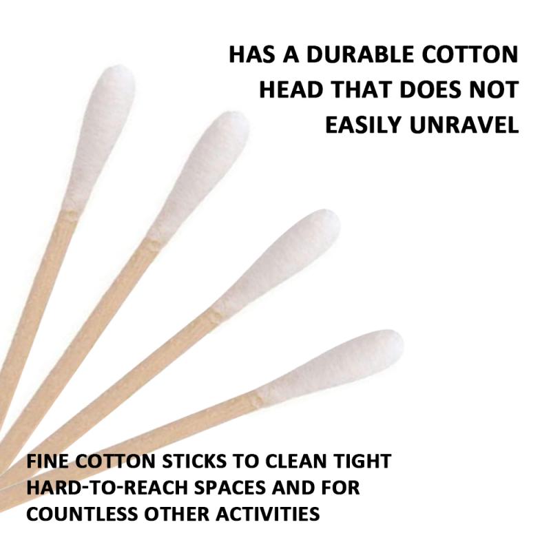500/200/100Pcs Wegwerp Double Headed Wattenstaafjes Make Wattenstaafjes Neus Oor Schoonmaken Wood Sticks Katoen swabs Cotonete