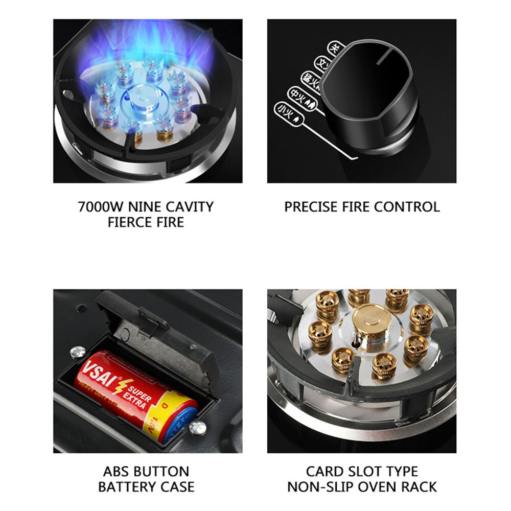 Built in Gas Stove Estufa de gas Desktop Single Stove Liquefied Gas Hob Household Windproof Gas Stove Fierce Fire