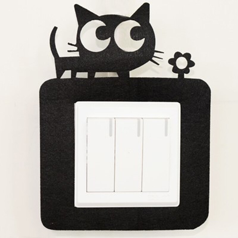 Cute cartoon felt switch stickers Hollow switch stickers home without hurting the wall Adhesive switch cover: 07