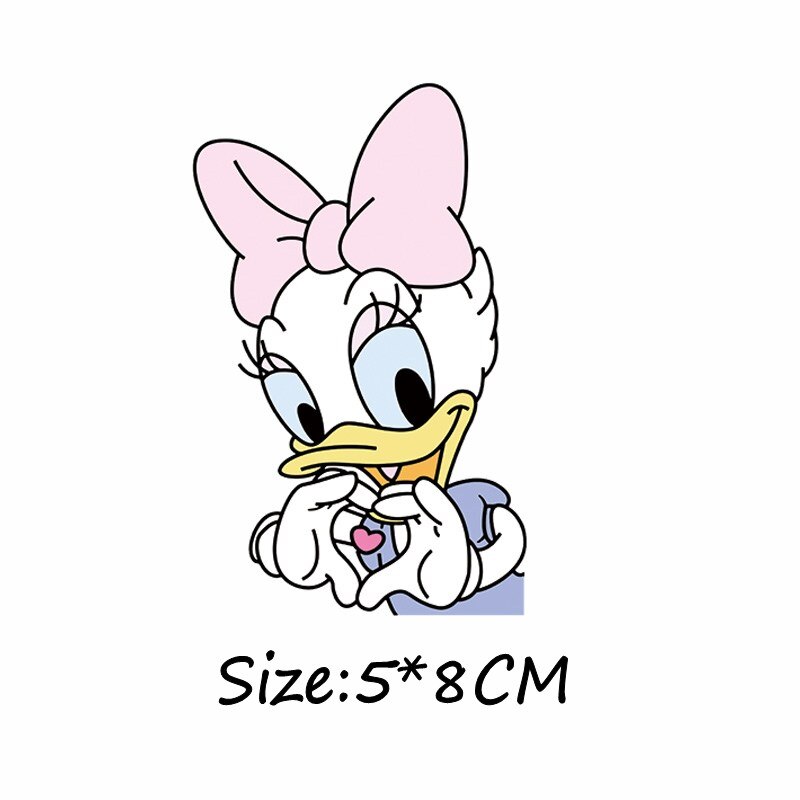 1 piezas Pato Donald Daisy de dibujos animados de animales térmica de hierro en camiseta DIY para accesorios de transferencia de calor de parche Lovey de impresión: Verde claro