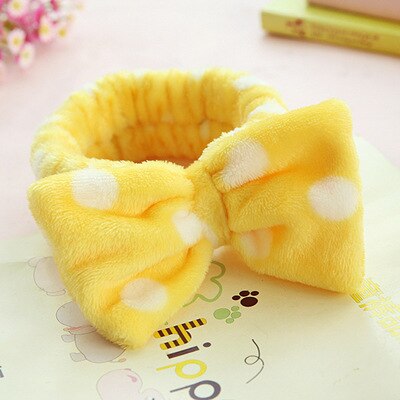 Voor Vrouwen Meisjes Hoofdbanden Omg Brief Coral Fleece Wassen Gezicht Boog Haarbanden Hoofddeksels Haarbanden Tulband Haar Accessoires: Yellow and white