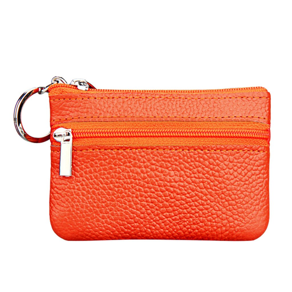 30# Crossbody Bags For Women Women's Mini Coin Purse Leather Zipper Pouch With Key Ring Small Wallet Schoudertas Dames: Orange 