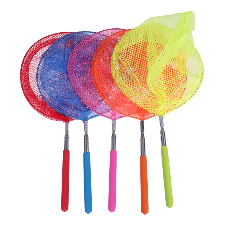 1pc Kids 34 Inches Telescopic Butterfly Net Extendable and Anti Slip Grip Perfect for Catching Bugs Insect Colorful Fishing Toys