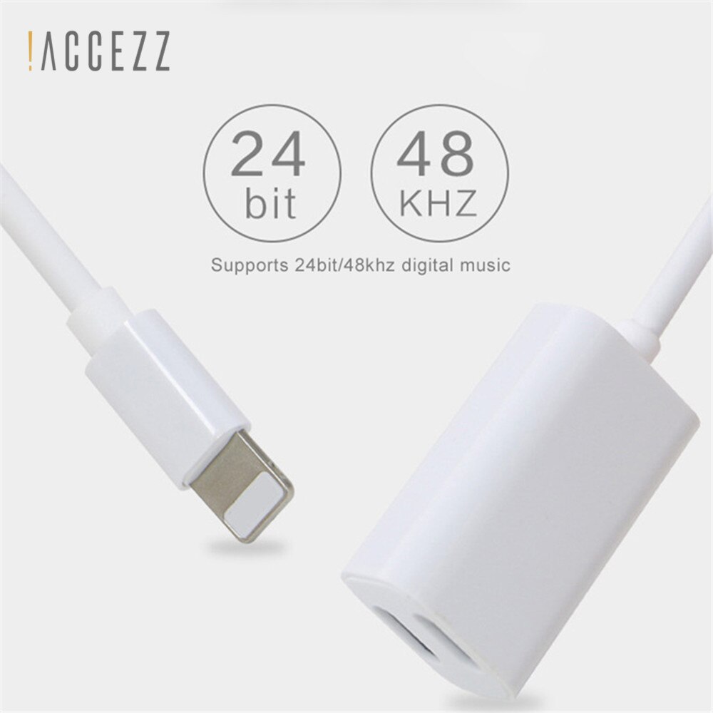 ! ACCEZZ dla jabłko ładowanie adaptera audio dla iPhone X 7 8 plus XS XR IOS 11 rozdzielacz ładowanie słuchawki 2 w 1 konwerter kabla Aux