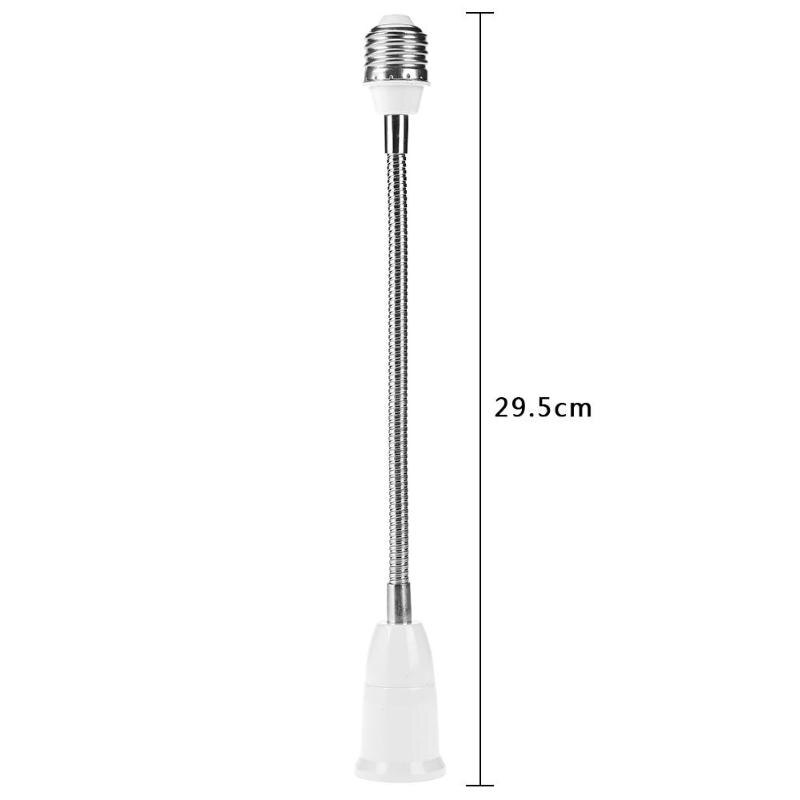 Fleksibel udvid  e27-e27 lampe pære adapter stikforlænger konverter adapter væg lampe sokkel holder inde hjem: 29.5cm