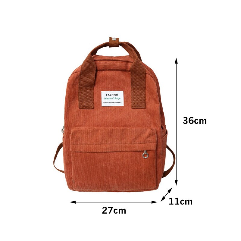 Corduroy Canvas Rugzak Voor Vrouwen College School Bagpack Harajuku Mode Reizen Schouder Boek Tassen Voor Tienermeisjes