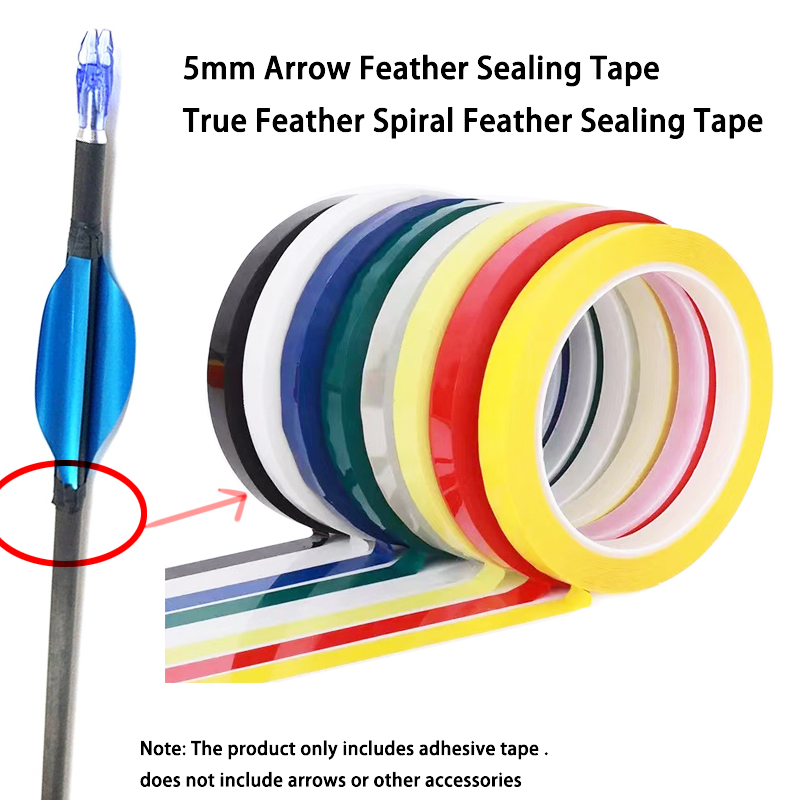 1 rouleau de ruban adhésif d'étanchéité de 5mm, ruban adhésif à colle pour Fletching, 66m, plume en spirale pour tir à l'arc, accessoires de tir