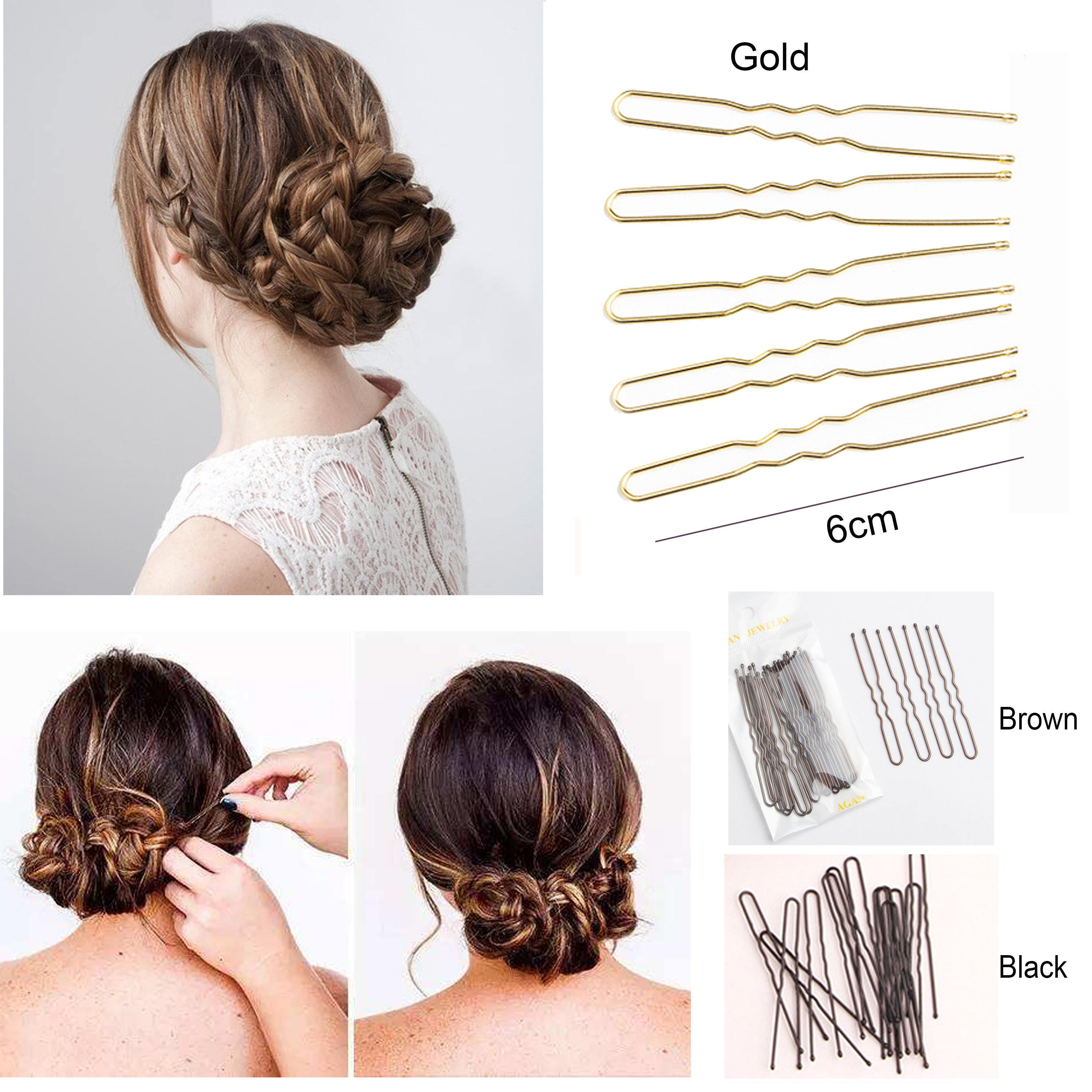 Pin pasador de Metal en forma de U para mujer, horquillas simuladas de perlas, Tiara nupcial, accesorios para el cabello, herramientas de de peinado de boda