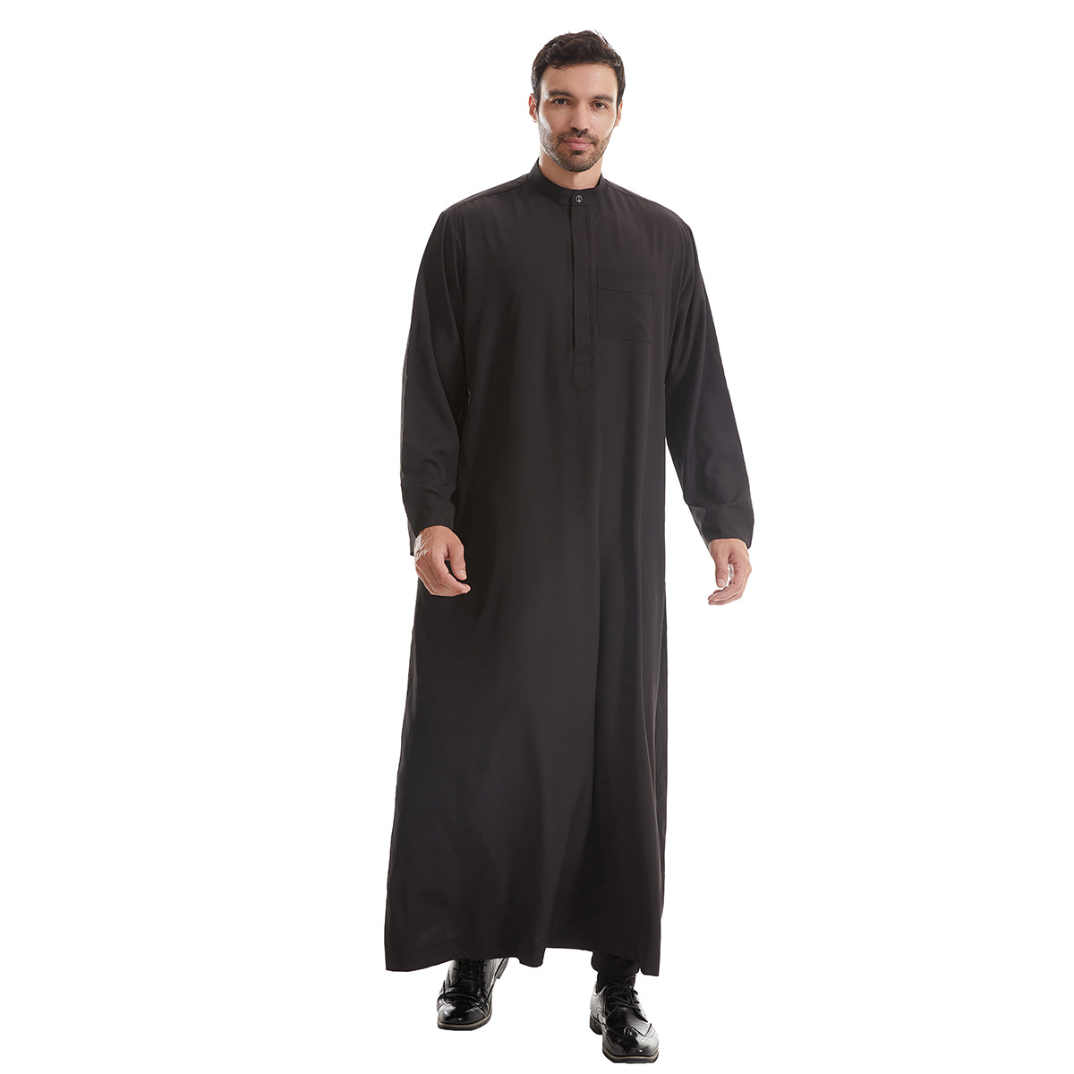 Abaya musulmana para hombres, Kimono de oración, Djellaba árabe de Turquía, Islam, Jubba, Thobe, Marruecos, bata de bolsillo, Ramadán, Eid, Abayas: S / Negro