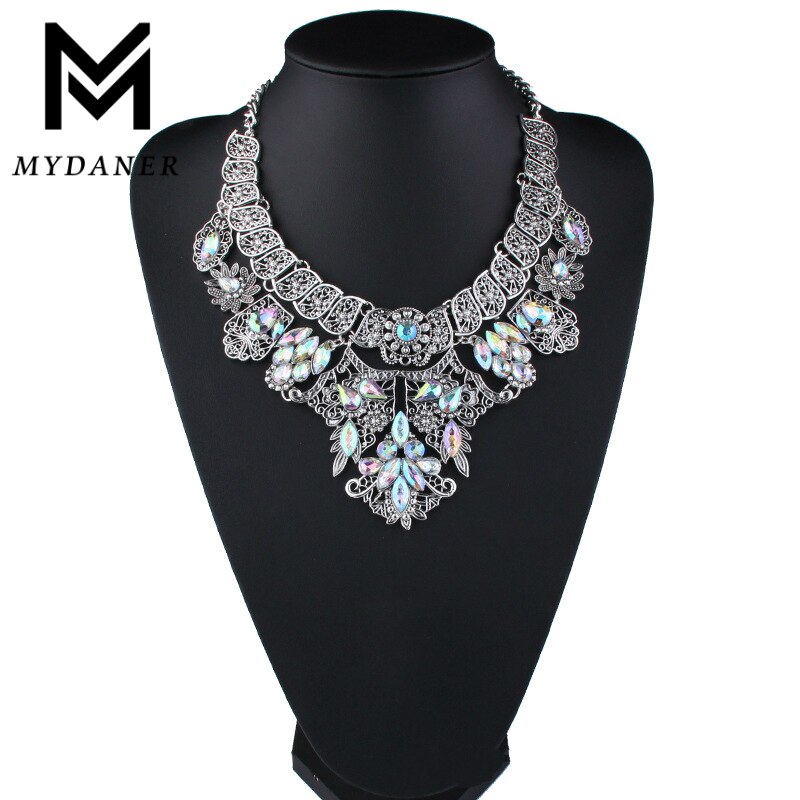 MYDANER-Collar grueso multicolor con diamantes de imitación para mujer, Gargantilla, joyería: A1