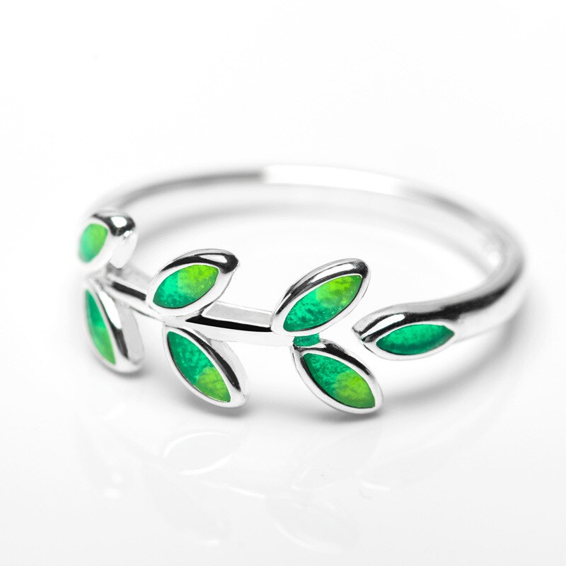 Dreamysky Bijoux Eenvoudige Stijl Zilver Kleur Leaf Ringen Voor Vrouwen Grote Verstelbare Vinger Ringen