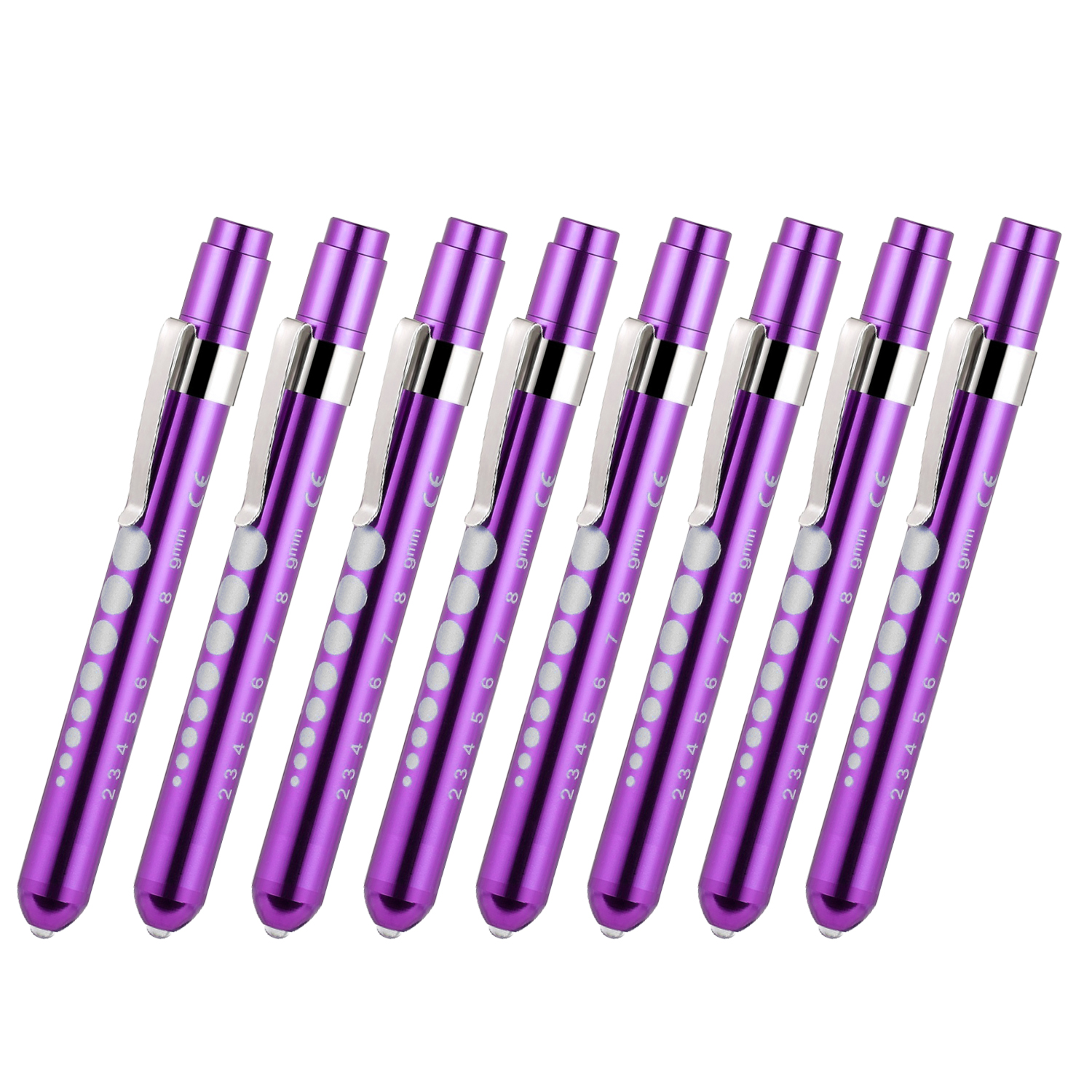 Stylo médical de poche en alliage d&#39;aluminium, 8 pièces, lampe torche Otoscope ophtalmoscope, lampe de poche LED pour le contrôle dentaire de la gorge: 8PCS Purple Color