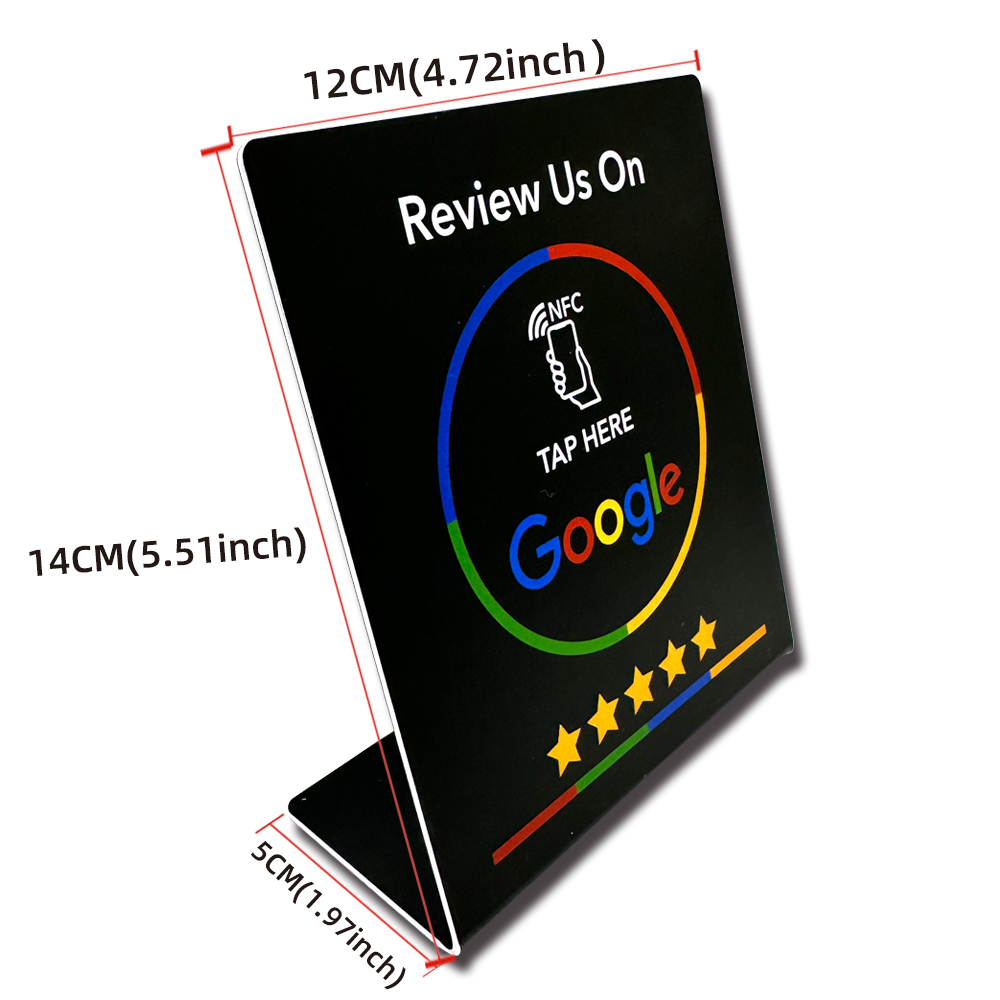 NFC Google Review NFC-Ständer Display Tischdisplay 13,56 MHz NFC-Tap-Kartenständer Reivew us on Google NT/AG215 504Bytes NFC-Ständer: Braun
