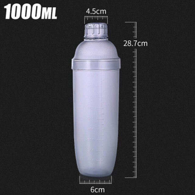 Cocktail shaker cocktail mixer graderad shaker te med mjölk fruktjuice harts shake cup säkra och hållbara barverktyg: 1000cc