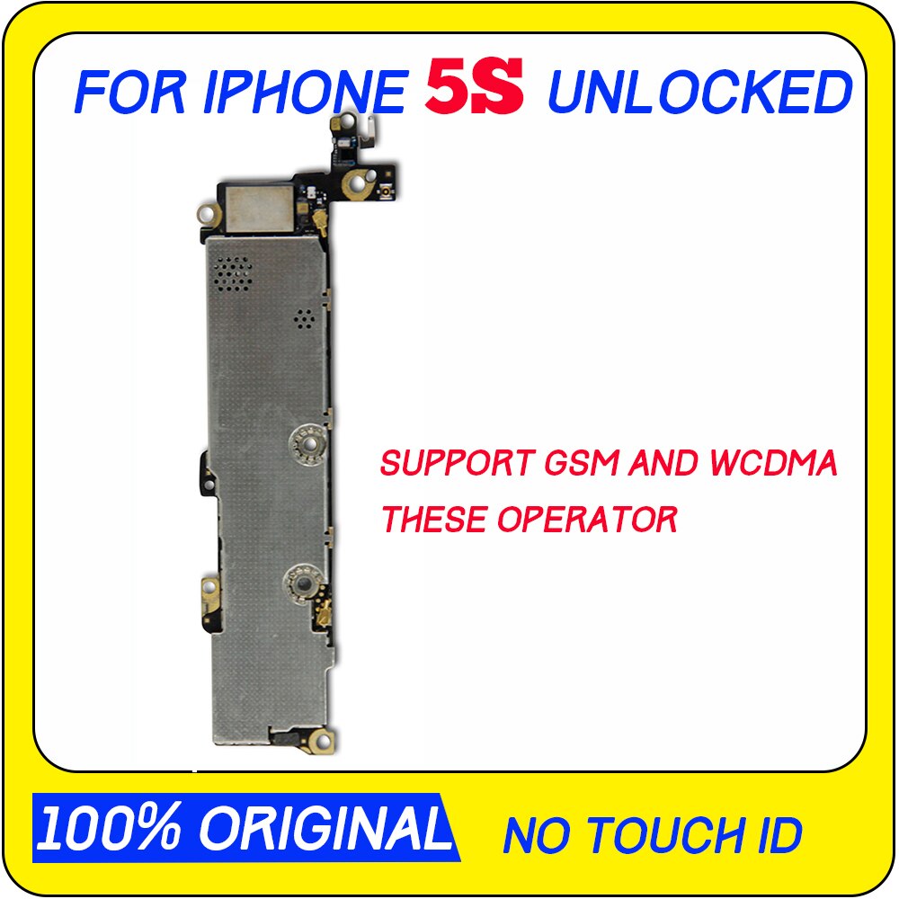 16GB 32GB 64GB Motherboard with / without touch ID for iphone 5S unlocked mainboard IOS System logic board with chip