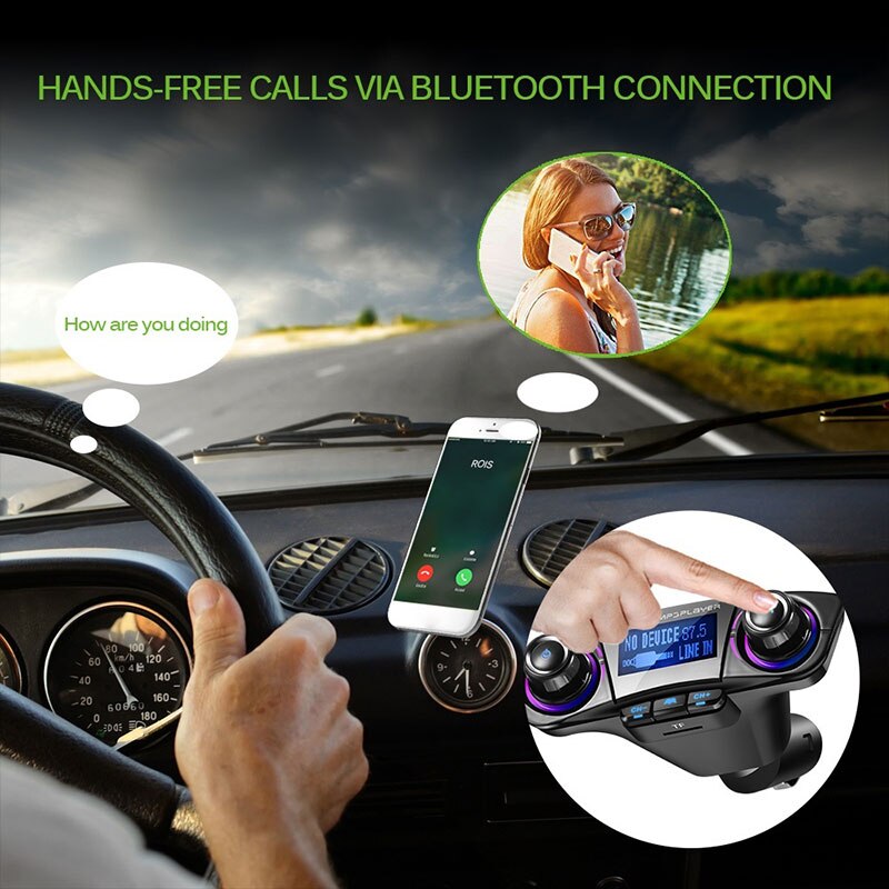 Universal FM Transmitter Handsfree Bluetooth Car BT06 MP3 Dual USB Receiver Stereo Music Transmitter Bluetooth Emergency Power