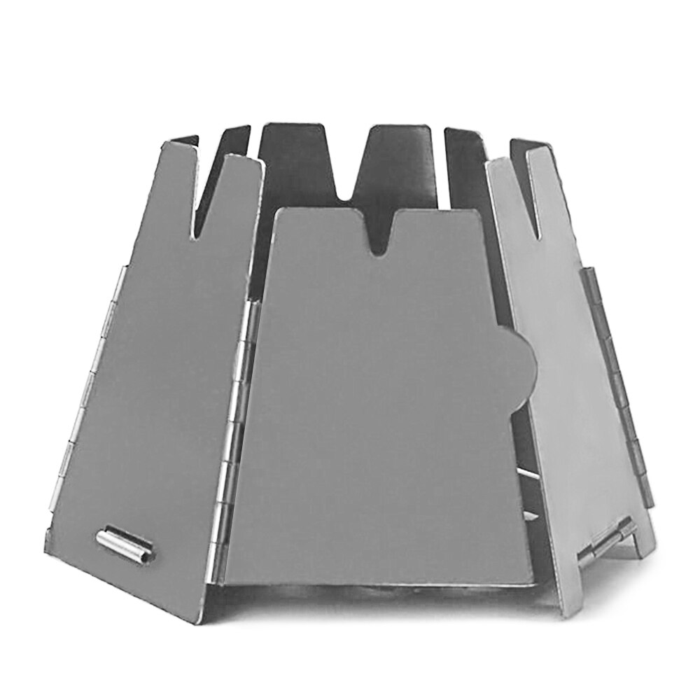 Lixada Folding Wood Stove Folding Stainless Steel Hexagon Wood Stove Outdoor Camping Pocket Burning Stoves for Picnic Hiking: Silver