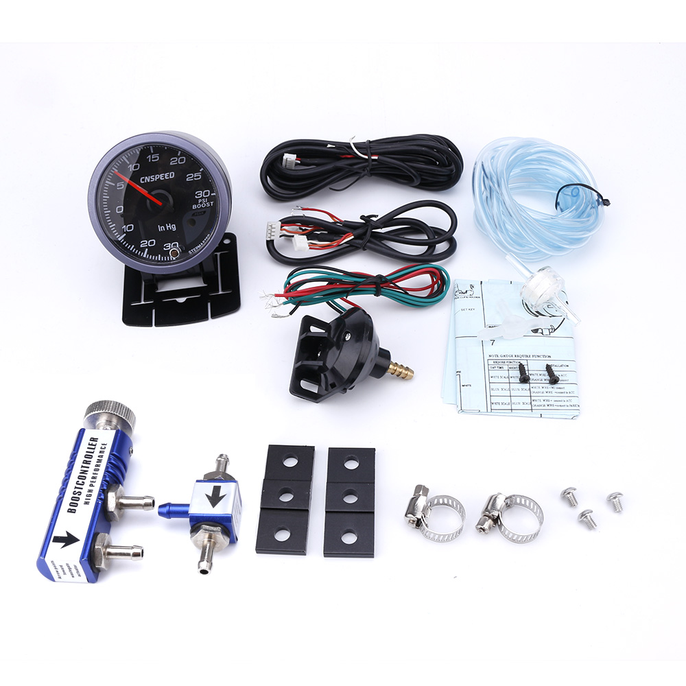 CNSPEED 60mm Turbo Boost Gauge 30PSI + Verstelbare Turbo Boost