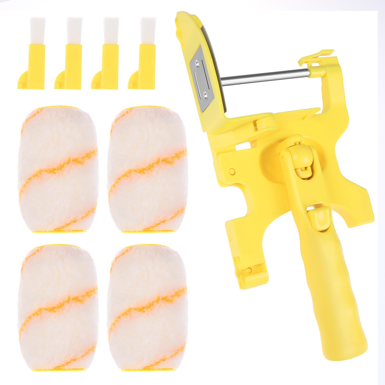 11Pcs Clean-Cut Paint Edger Roller Brush Multifunctional Hand-held Roller Paint Brush Clean Paint Edger Wall Painting Glove Sets