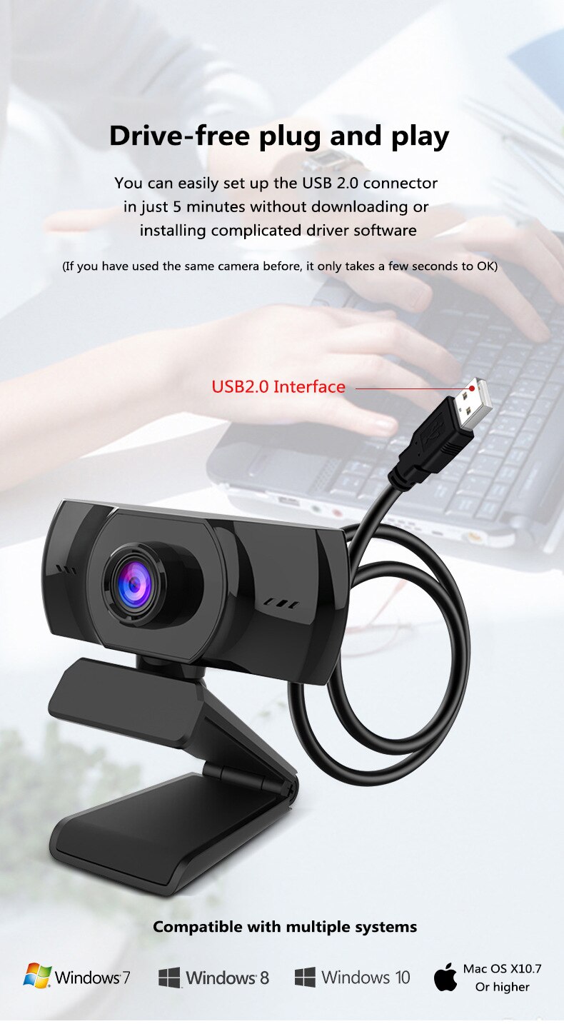 KC02 Autofocus Webcam Met Statief 1080P Web Camera Met Microfoon Voor Pc/Computer Usb Camera Webcam Webcam full Hd