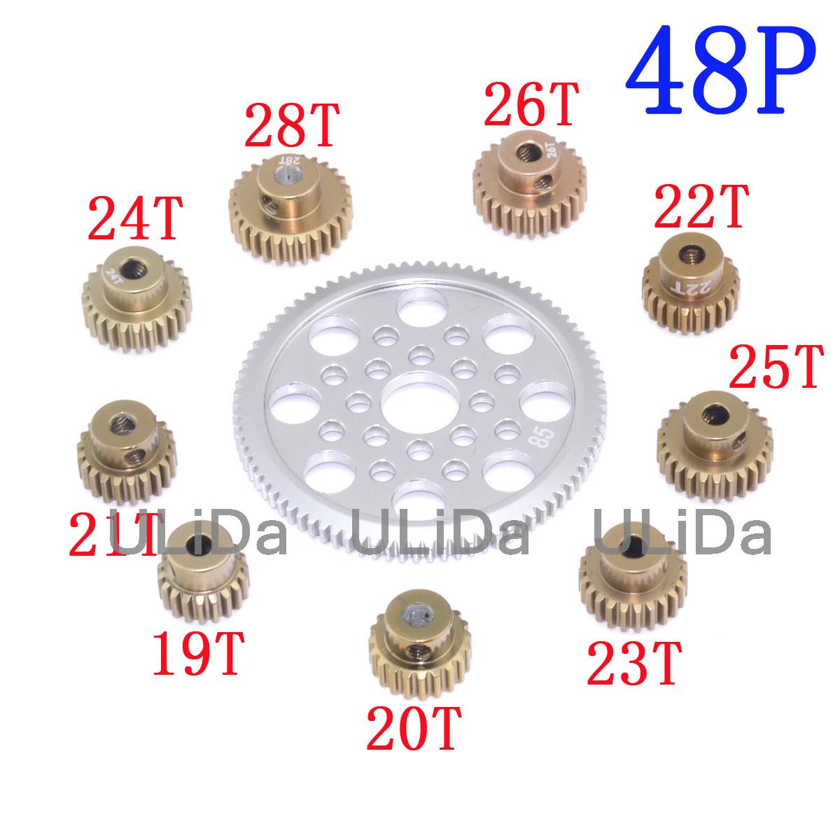 Metal 48P Spur Gear 92T 85T 80T Pinion 19T 20T 21T 22T 23T 24T 25T 26T Motor Gears For Sakura R31 G31 SCX10 AX10 HPI