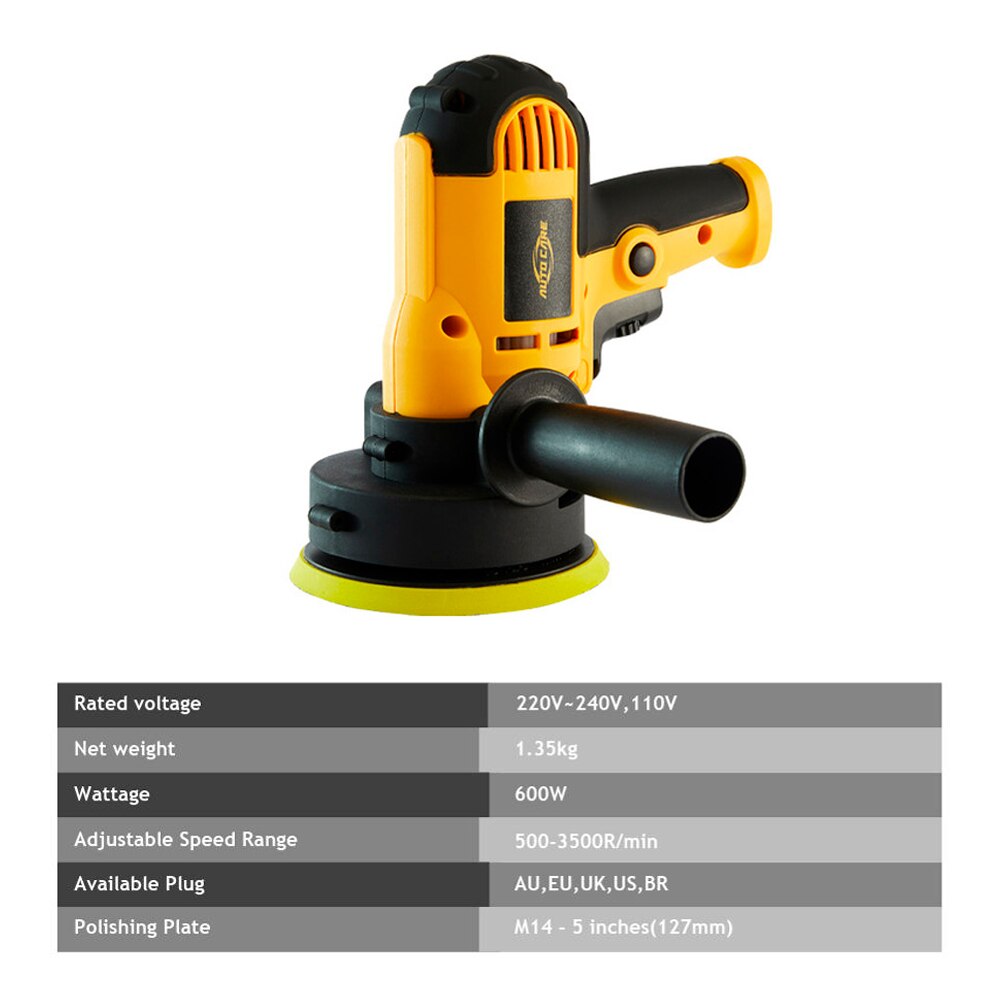 600W Electric Car Polisher Polishing Machine 3500rpm Adjustable Speed Sanding Waxing Tools Car Accessories Machine