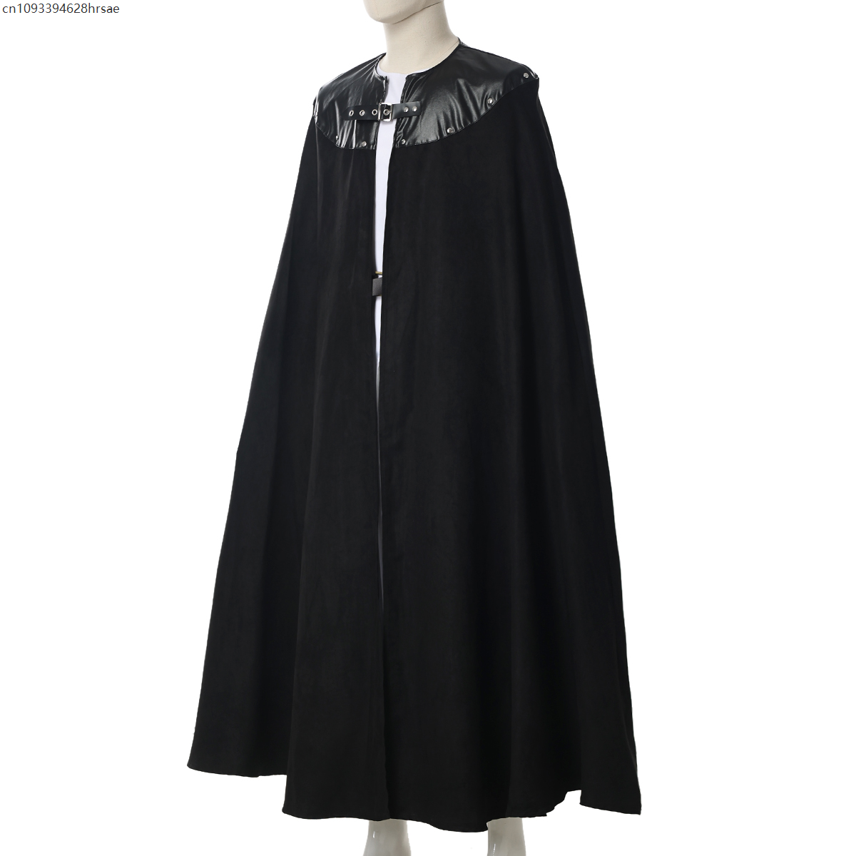 Mantello medievale uomo donna mantello vintage gotico mantello nero medievale cavalieri vichinghi costume halloween cosplay vestiti: Taglia xxl / Nero