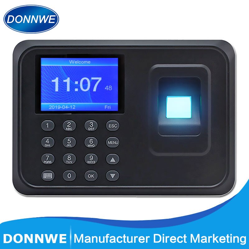 Biometric Fingerprint Time Attendance System Clock Recorder LCD Scree Employee Recognition Recording Device Electronic Machine