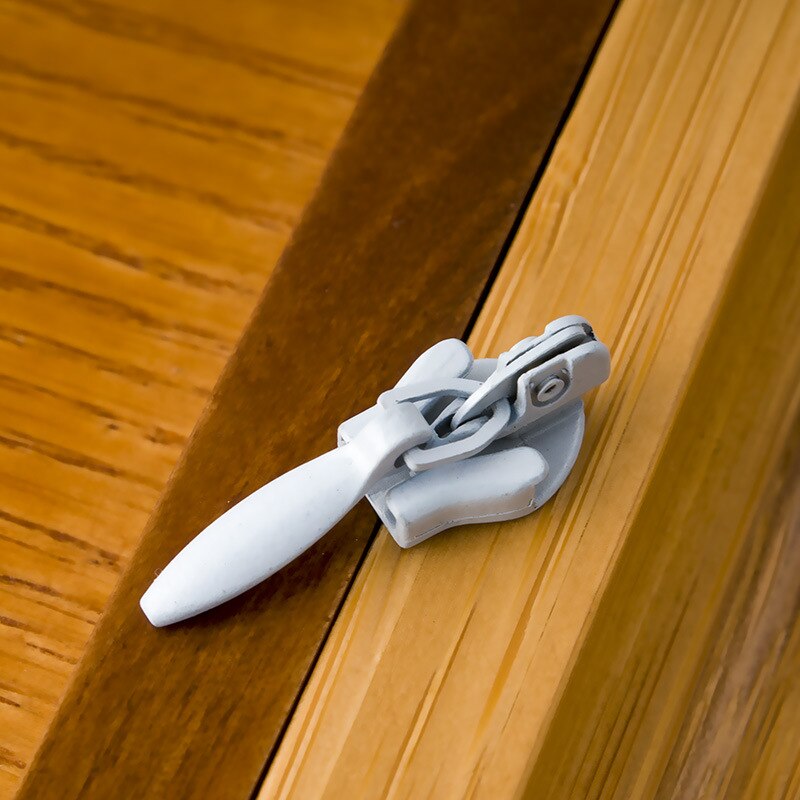 10 pcs Invisible zipper slider zipper slider back chain slider invisible slider small -shaped slider handle pull tab: White