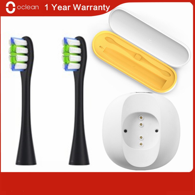 Original oclean caso de viagem caixa 2-em-1 design escova de dentes elétrica base de carregamento pw01 substituição cabeça da escova para oclean x/z1: Prata