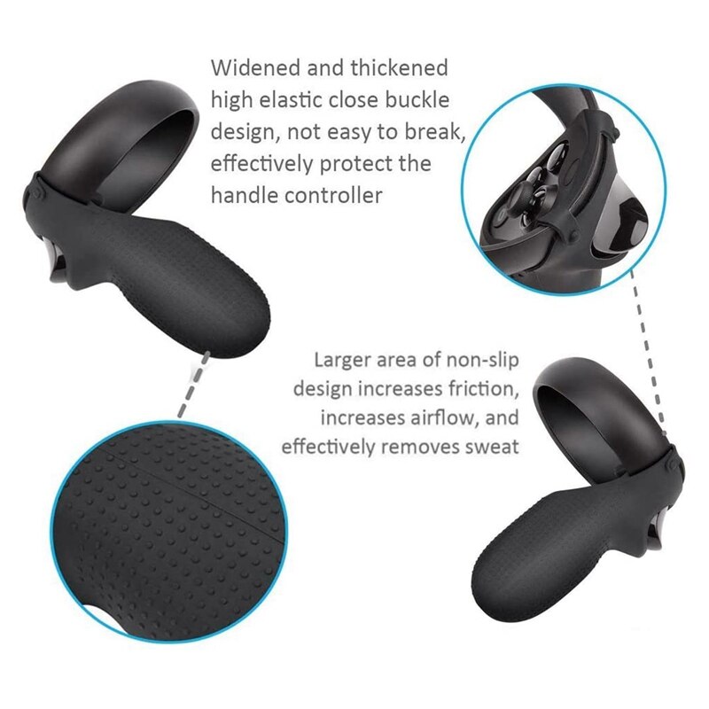 Presa di controllo Della Copertura con la Cinghia di Polso + Pollice Copertura per Oculus ricerca/spaccatura S anti-Coperte E plaid Maniglia di Protezione vestito (Nero)