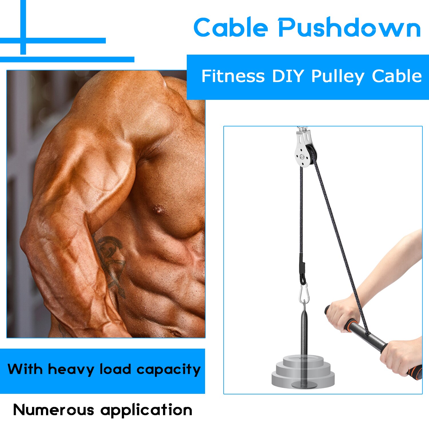 Fitness Diy Gym Katrol Kabel Machine Attachment System Laden Pin Lifting Workout Arm Biceps Triceps Hand Training Apparatuur